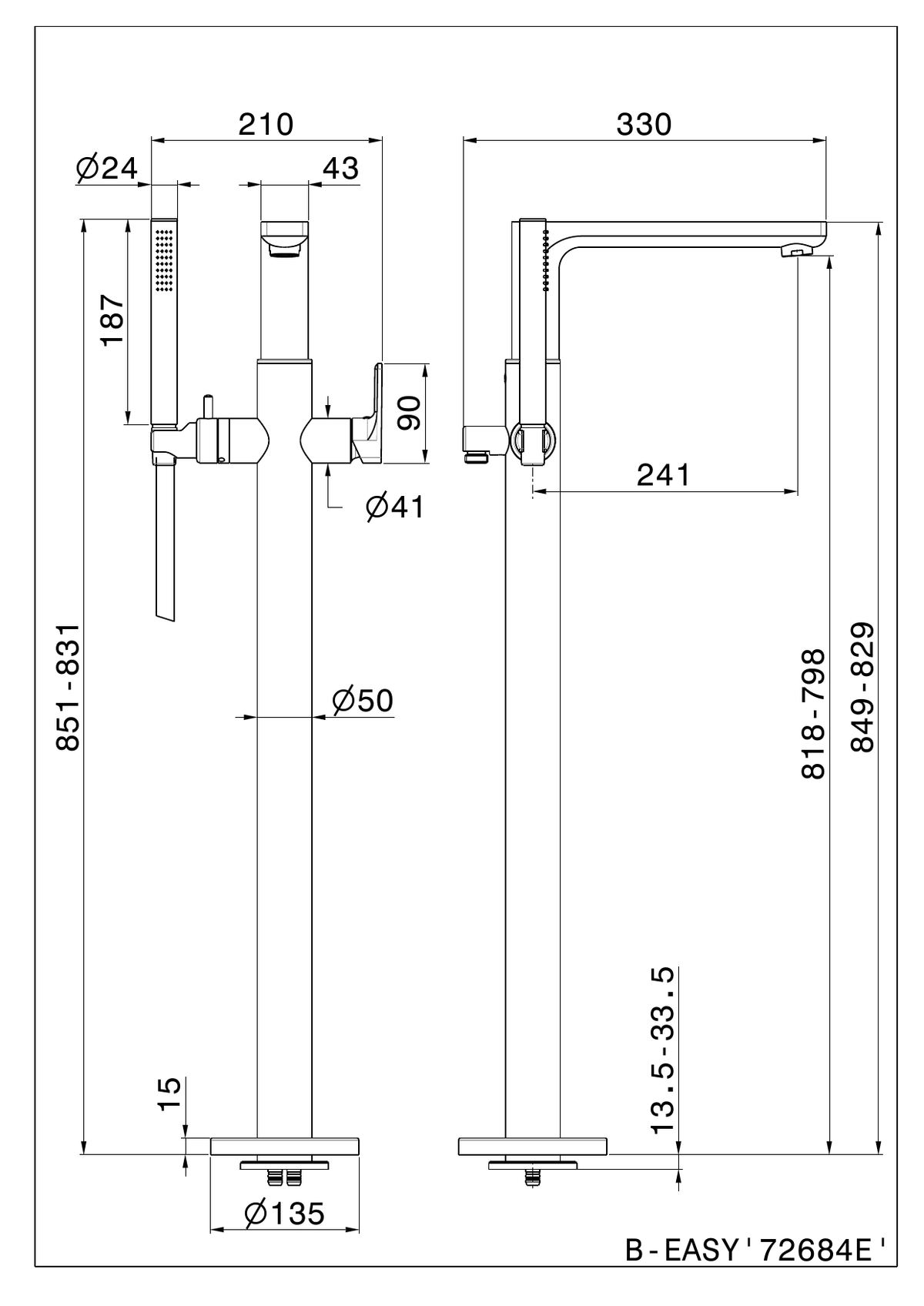 Newform 72684E - disegno tecnico