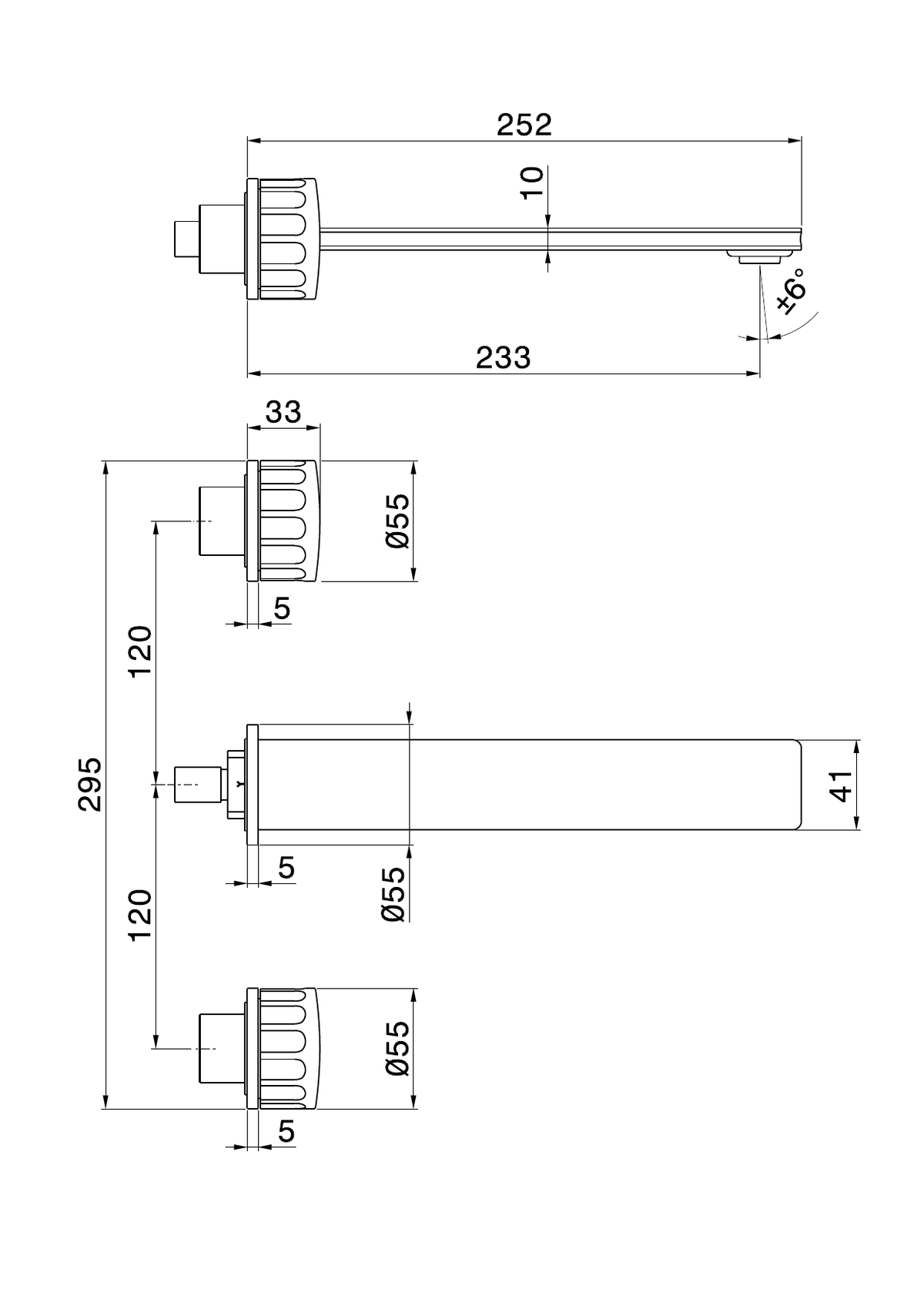 Newform 72822E - disegno tecnico