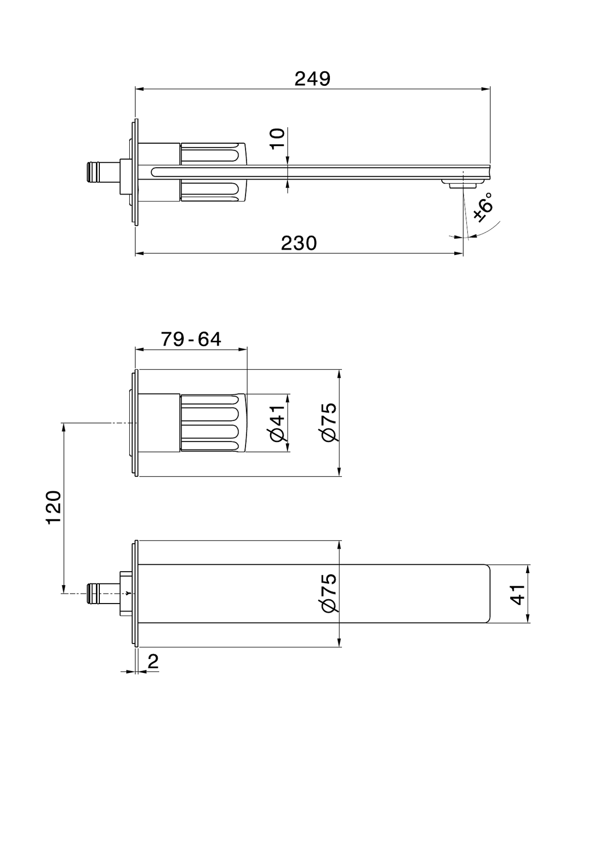 Newform 72830E - disegno tecnico