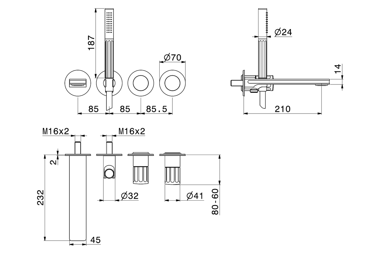Newform 72872E - disegno tecnico
