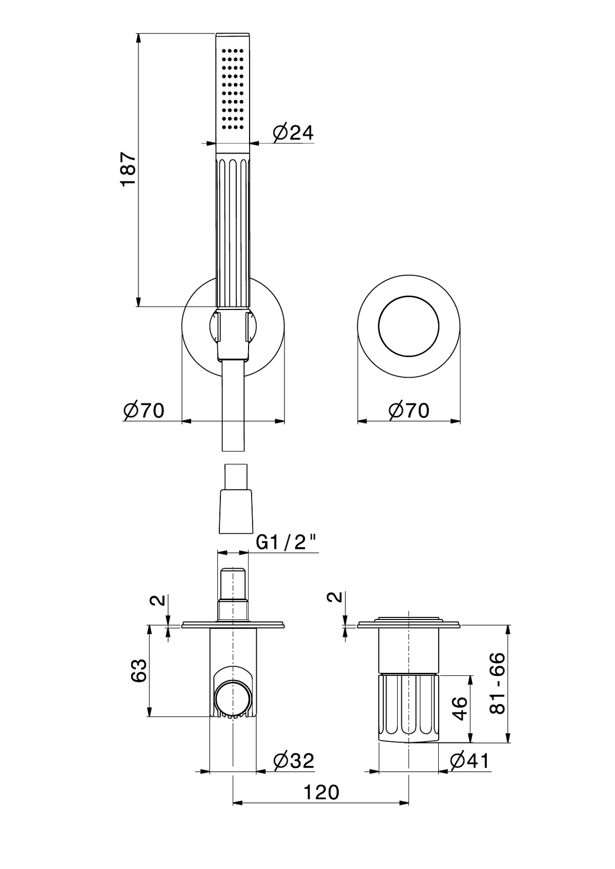 Newform 72876E - disegno tecnico