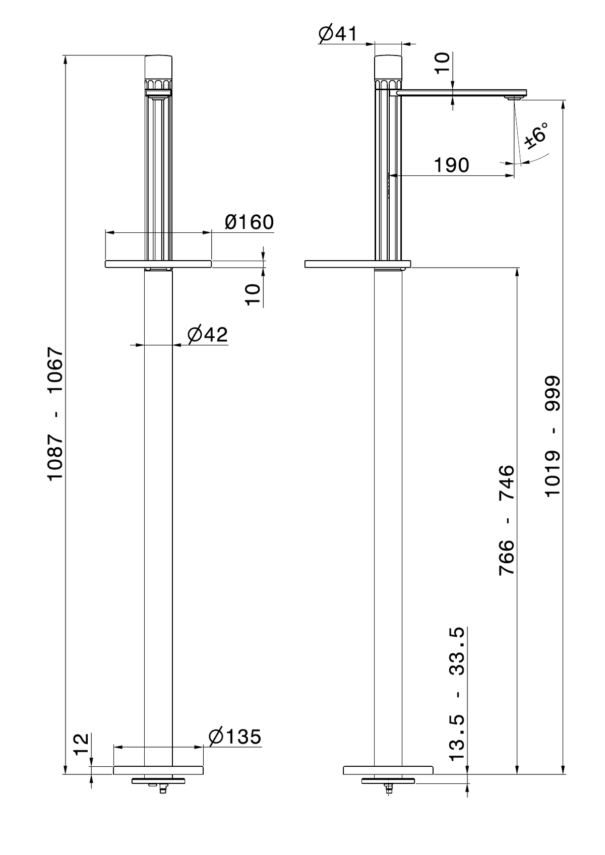 Newform 73018E - disegno tecnico