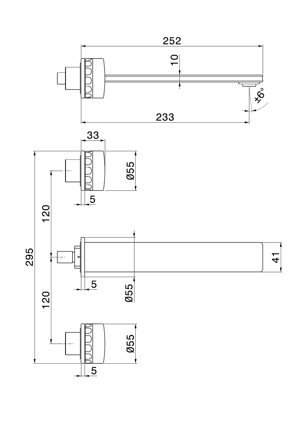 Newform 73022E - disegno tecnico