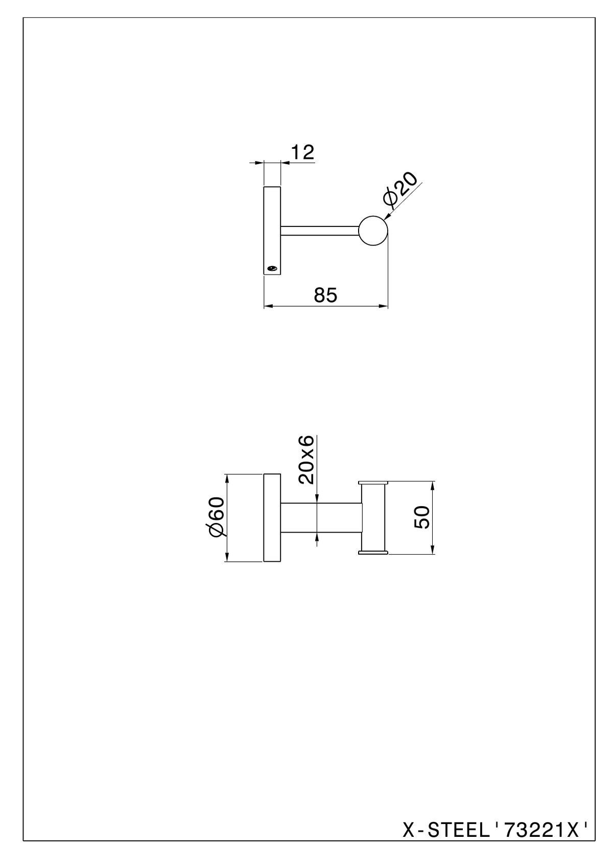 Newform 73221X - disegno tecnico