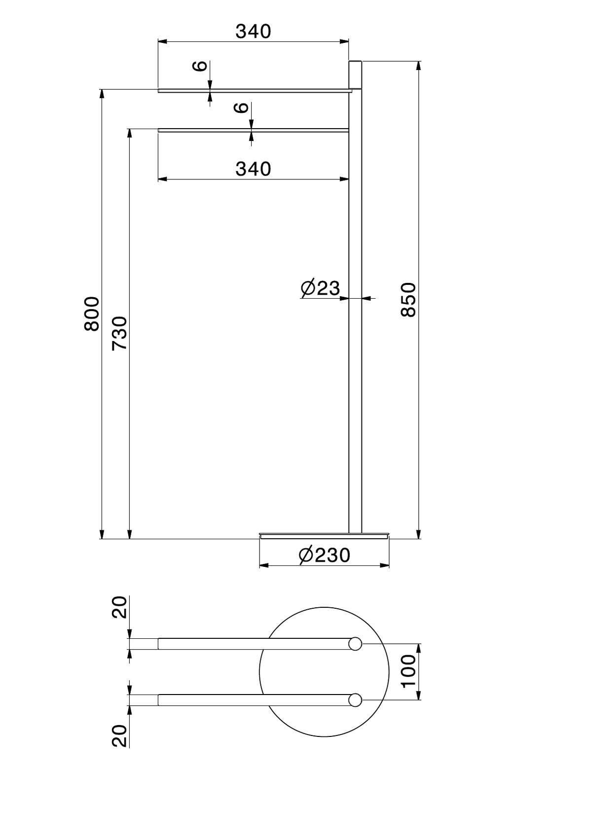 Newform 73270X - disegno tecnico
