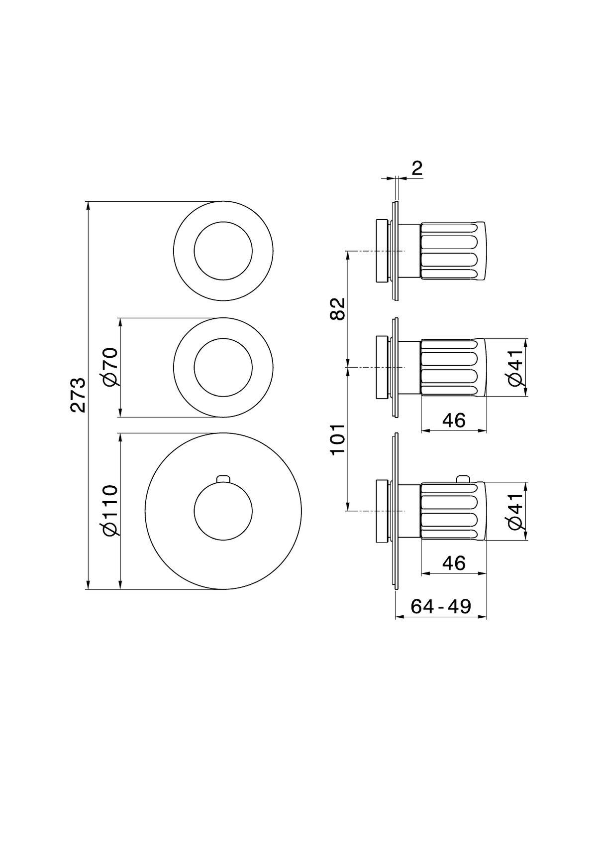 Newform 73400E - disegno tecnico