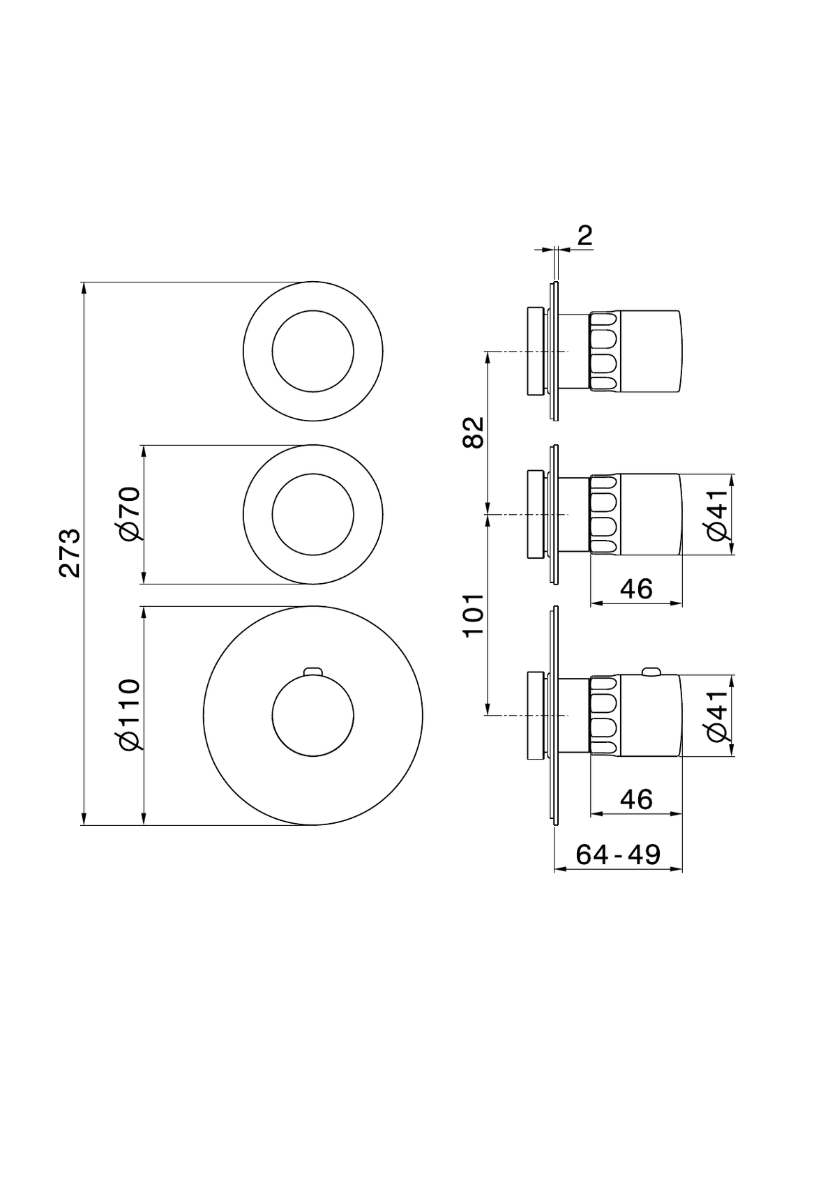 Newform 73404E - disegno tecnico