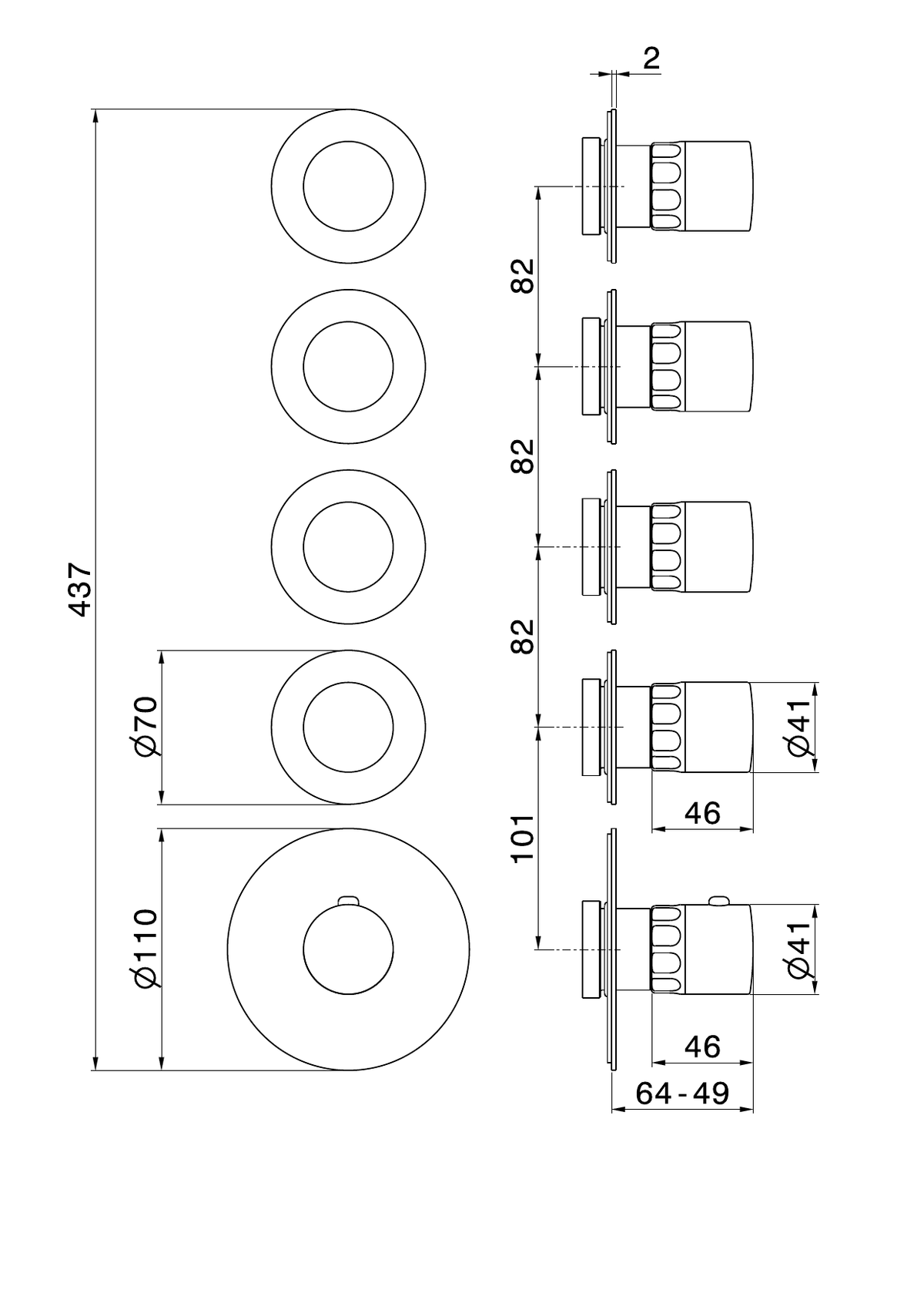 Newform 73408E - disegno tecnico