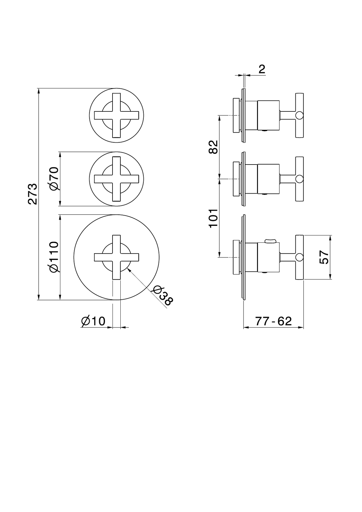 Newform 73415E - disegno tecnico