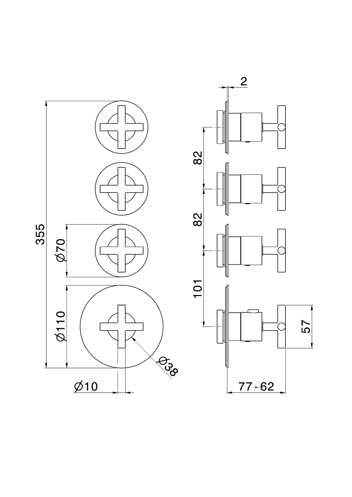 Newform 73416E - disegno tecnico