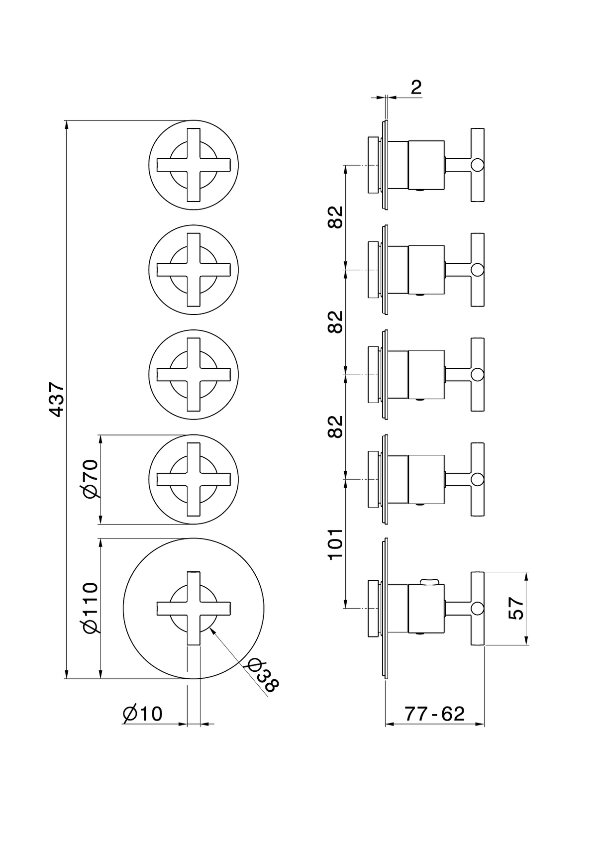 Newform 73417E - disegno tecnico
