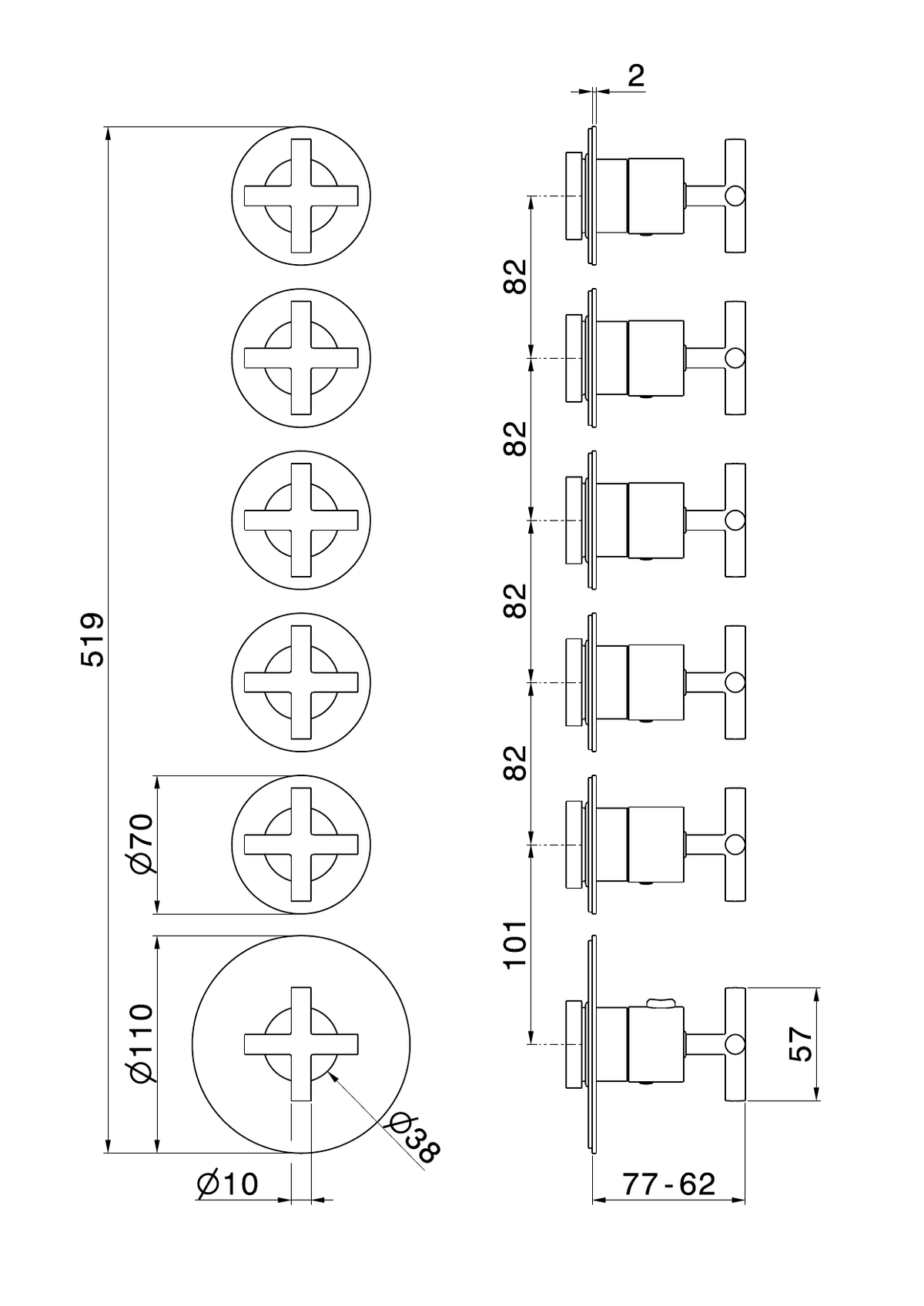 Newform 73418E - disegno tecnico