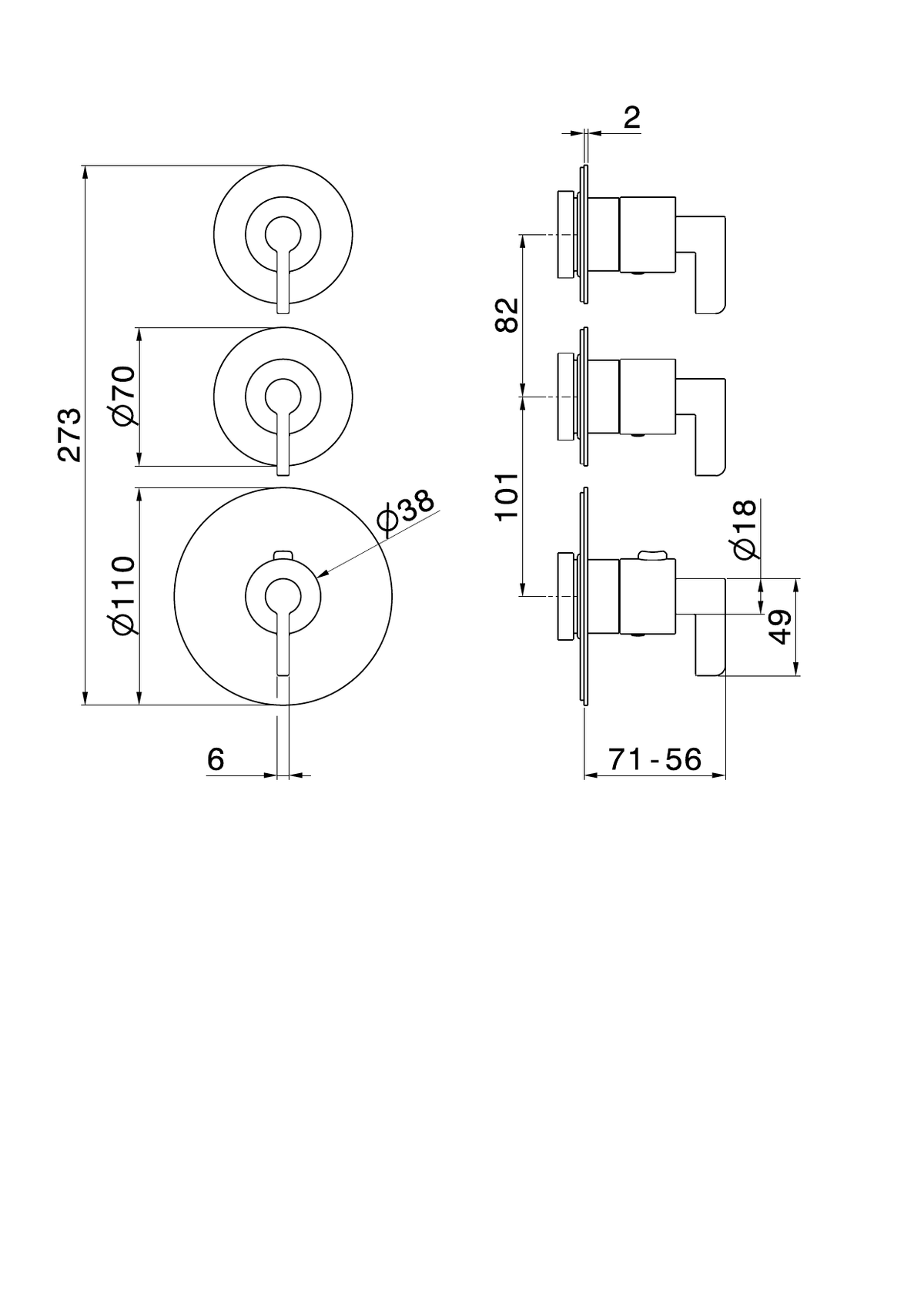 Newform 73422E - disegno tecnico