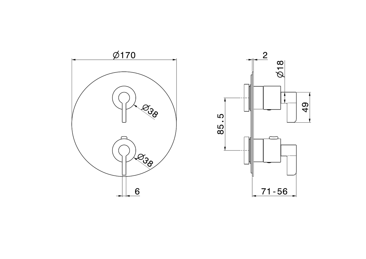 Newform 73428E - disegno tecnico