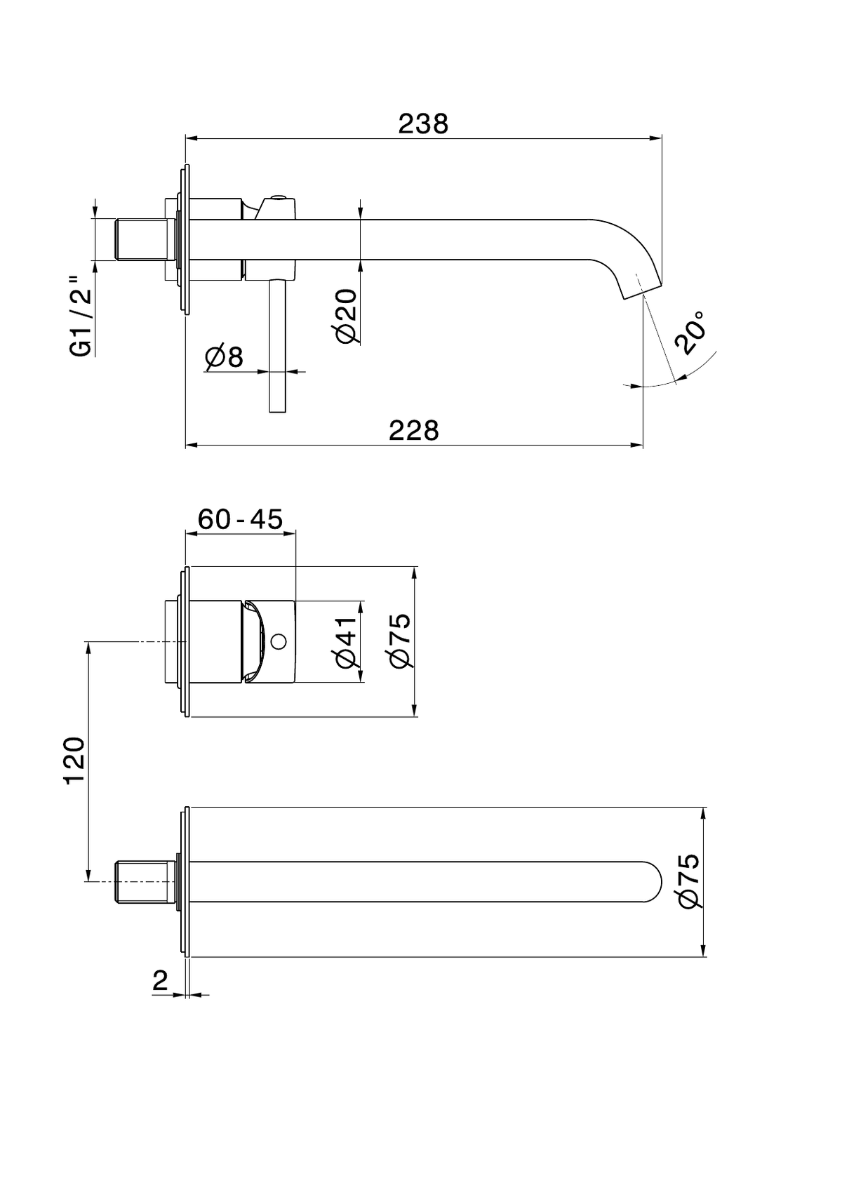 Newform 73930E - disegno tecnico