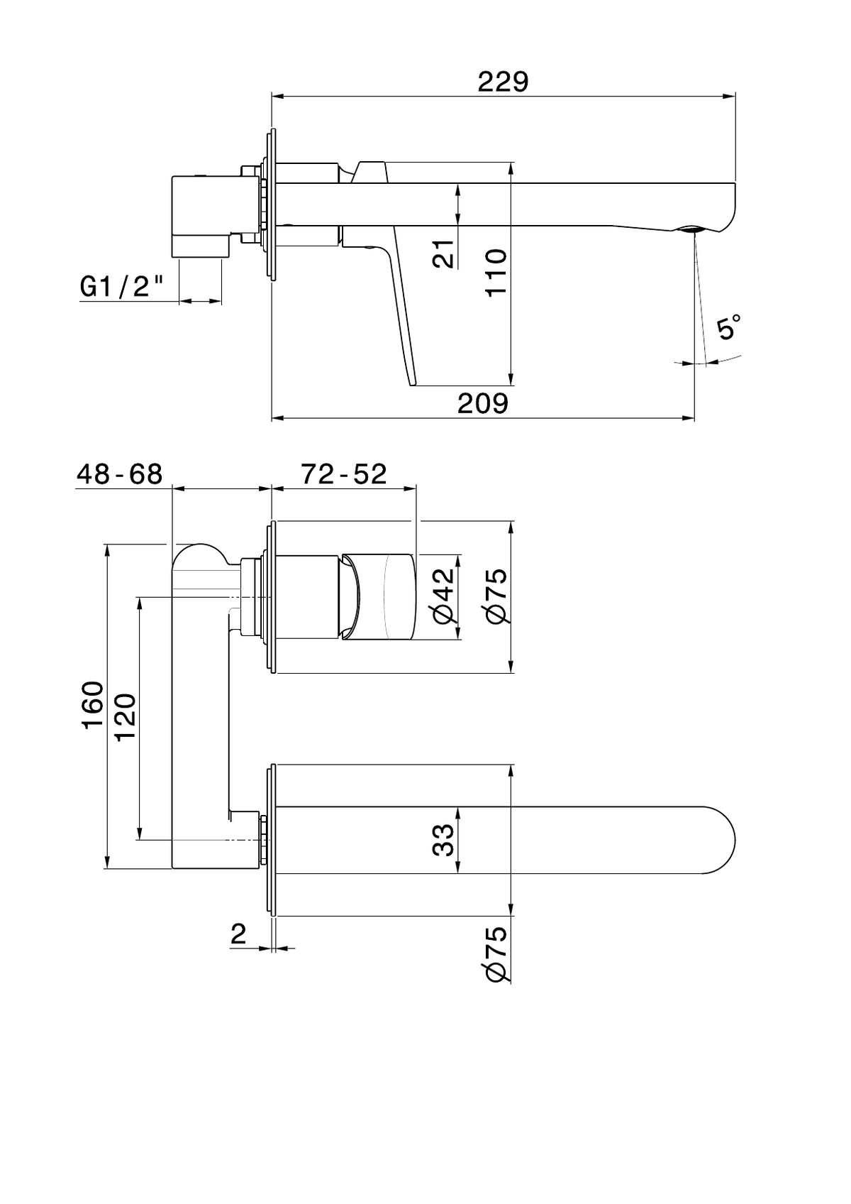 Newform 74030 - disegno tecnico