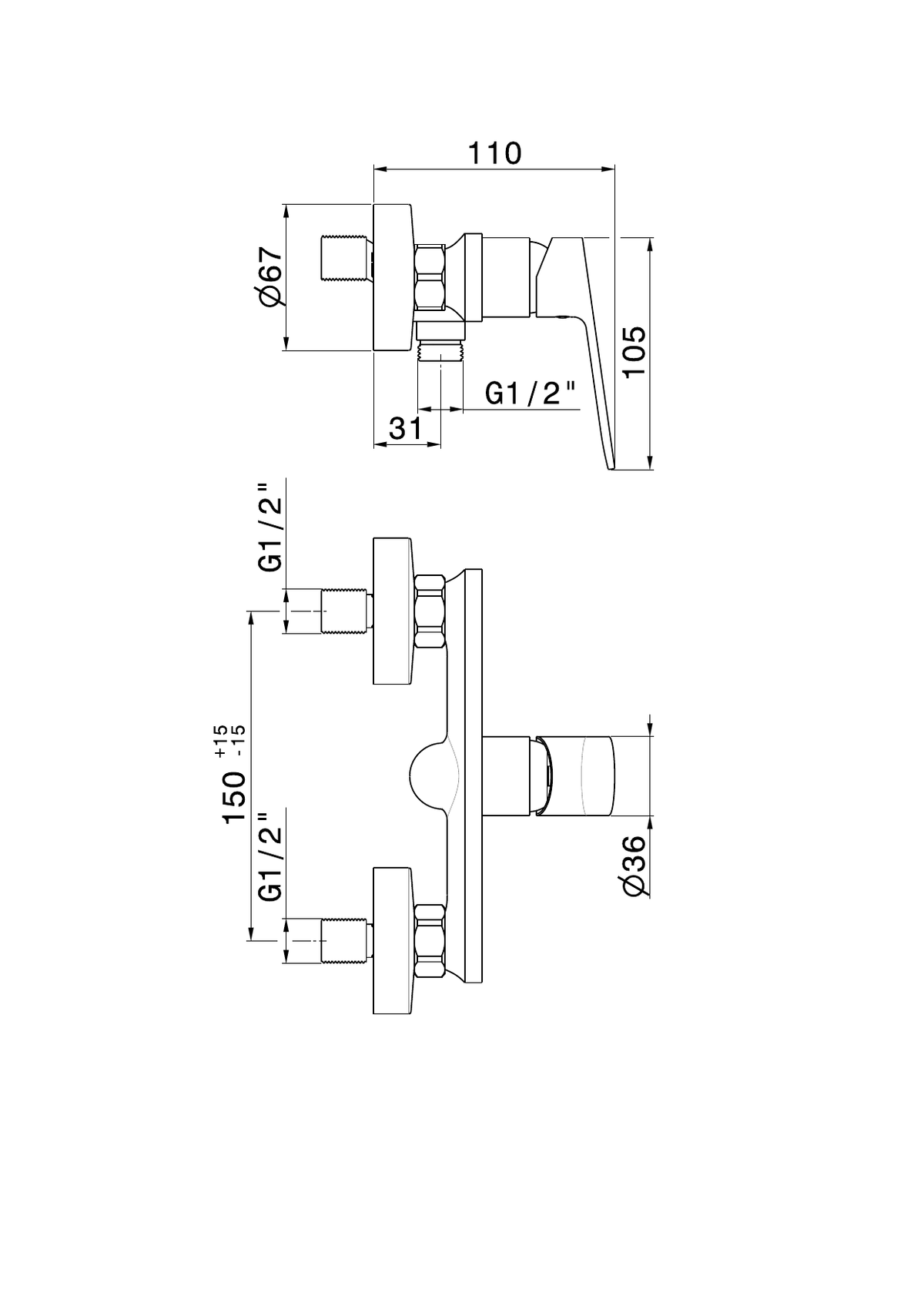 Newform 74055 - disegno tecnico