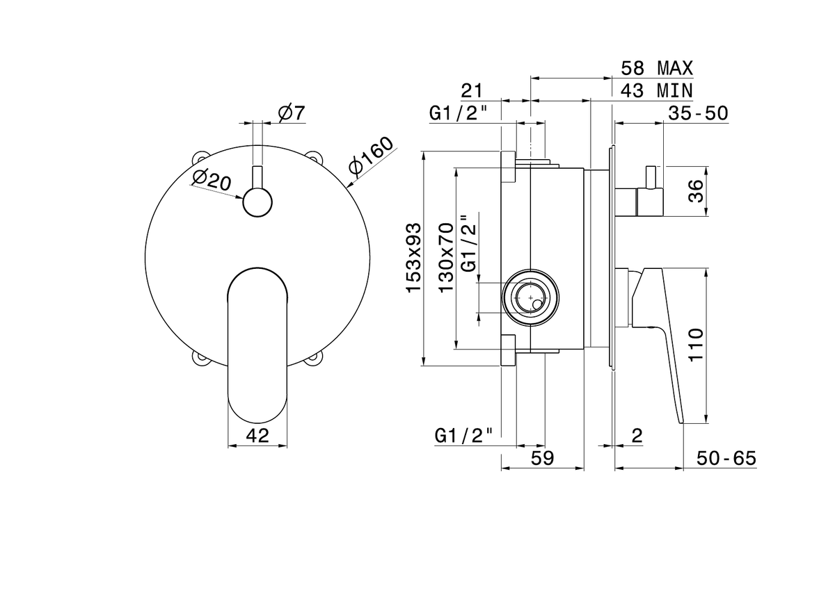 Newform 74070 - disegno tecnico