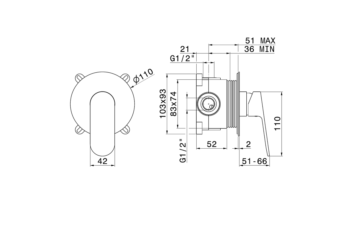Newform 74075 - disegno tecnico