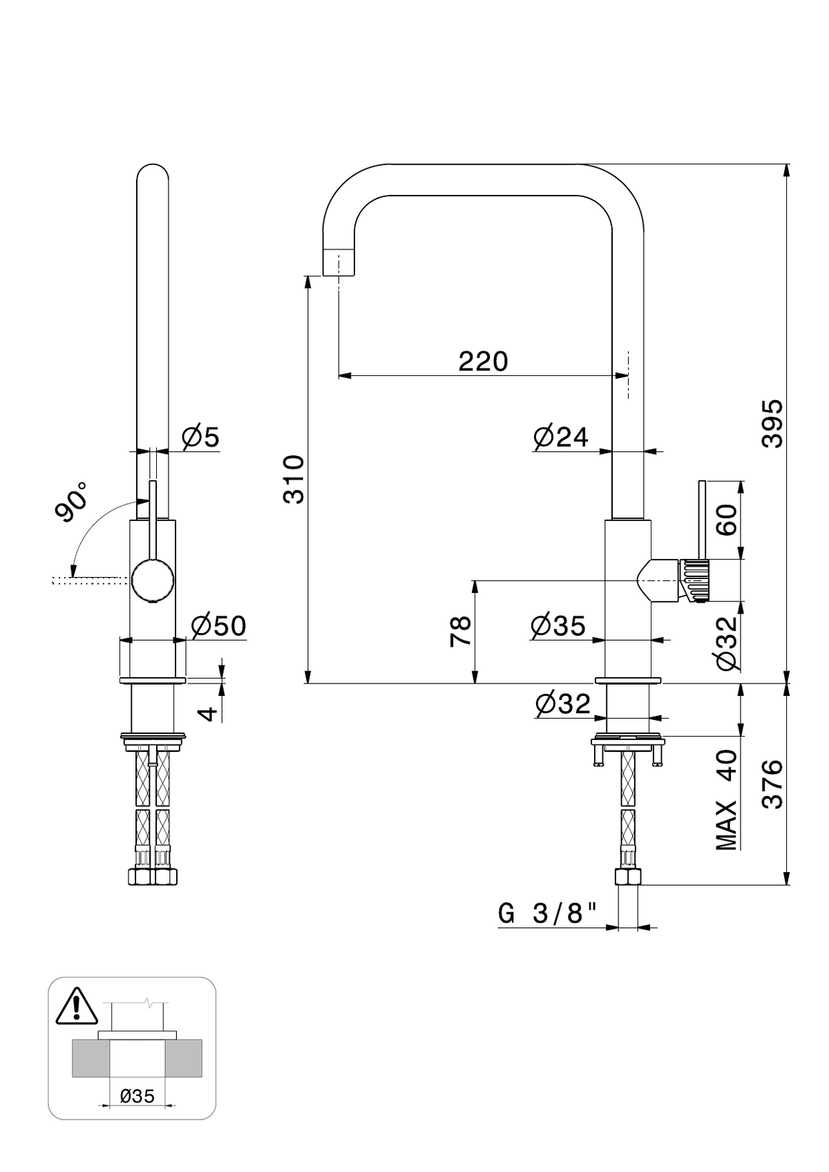Newform 74120X - disegno tecnico