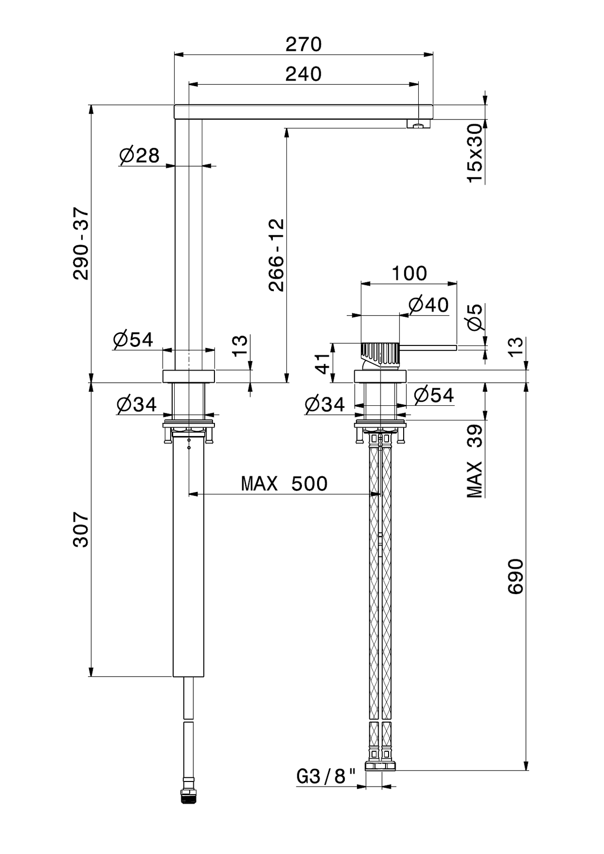 Newform 74130X - disegno tecnico