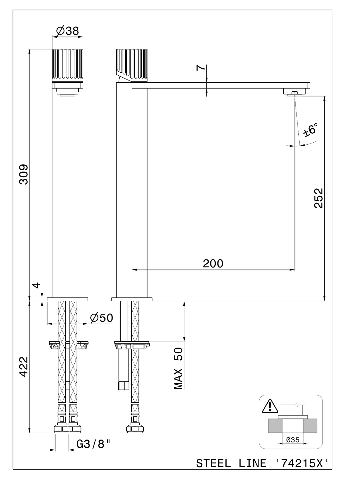 Newform 74215X - disegno tecnico