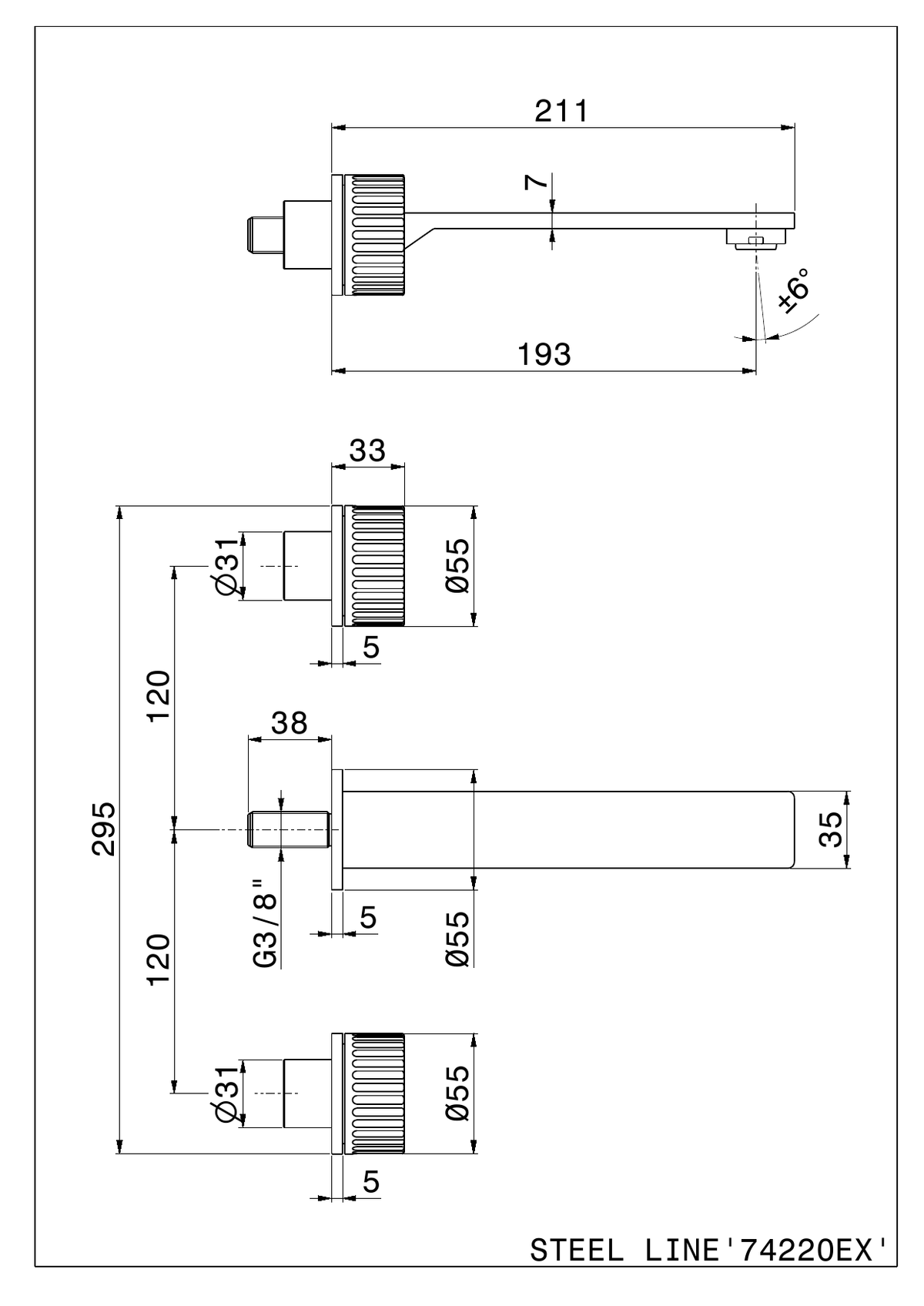 Newform 74220EX - disegno tecnico