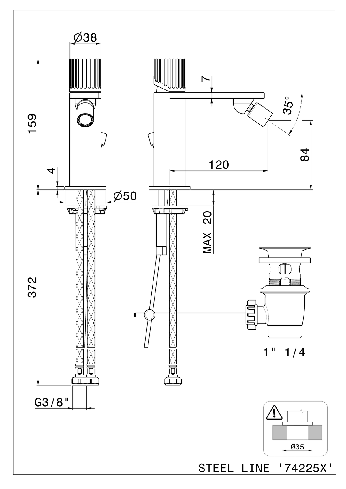 Newform 74225X - disegno tecnico