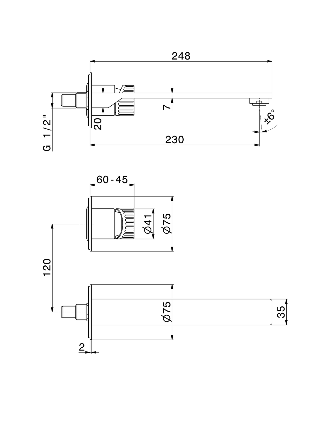 Newform 74230EX - disegno tecnico