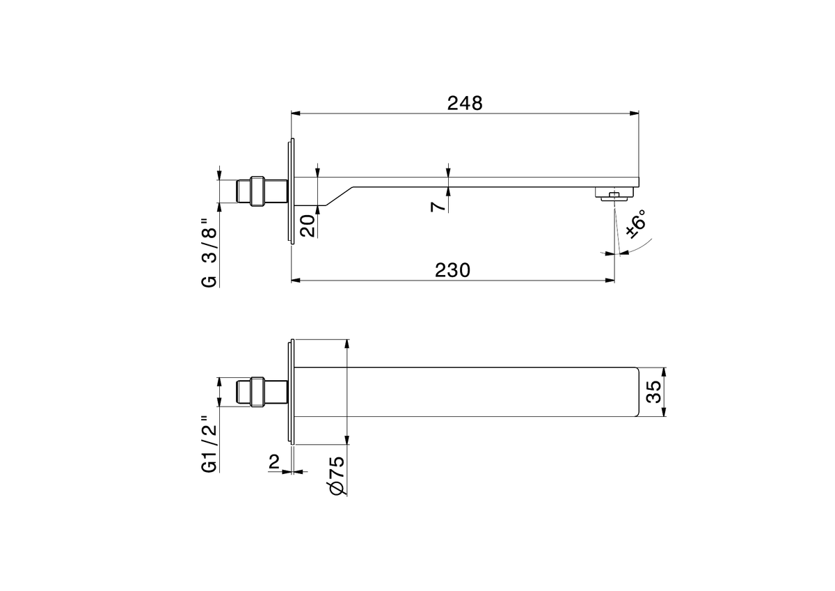 Newform 74238X - disegno tecnico