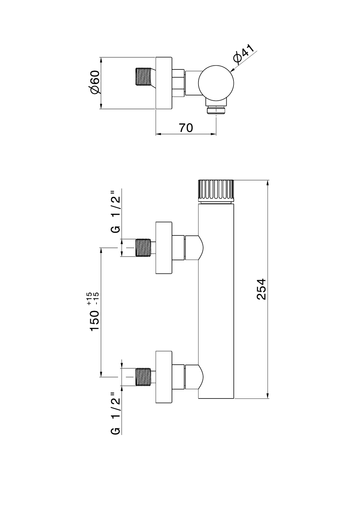 Newform 74255X - disegno tecnico