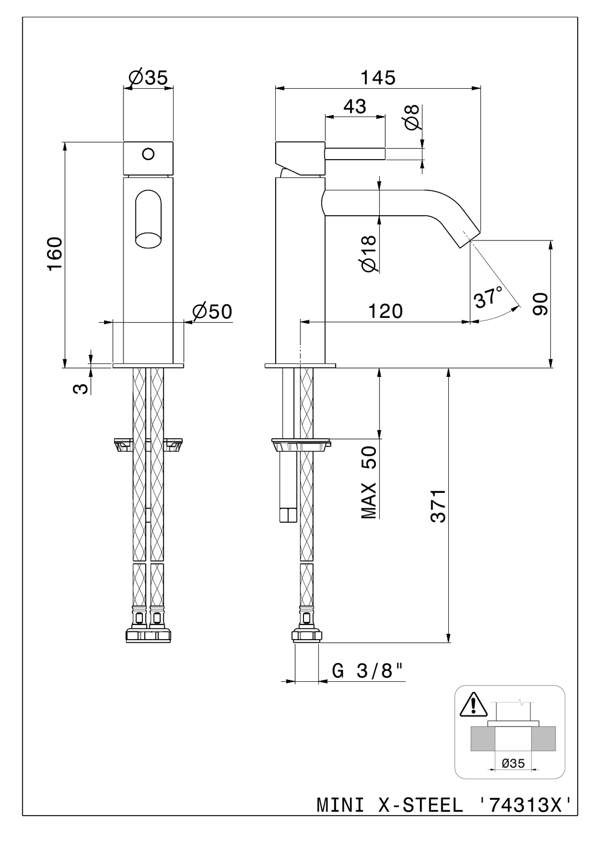 Newform 74313X - disegno tecnico