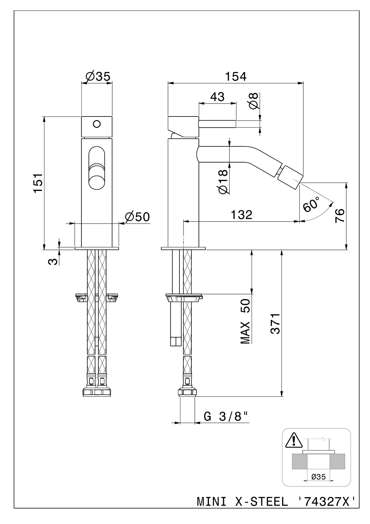 Newform 74327X - disegno tecnico