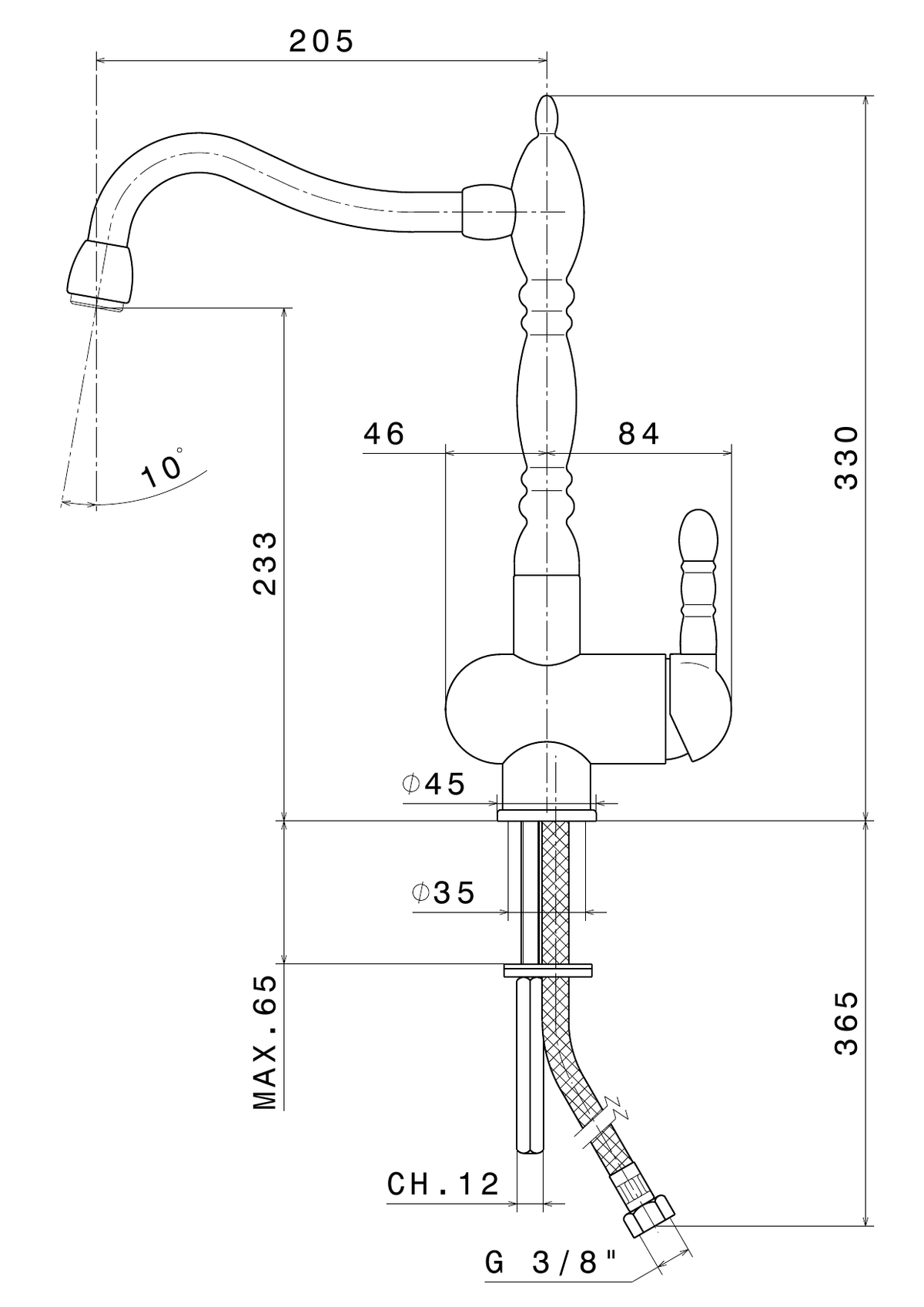 Newform 8550 - disegno tecnico