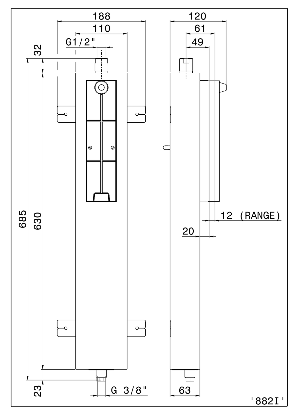 Newform 882I - disegno tecnico