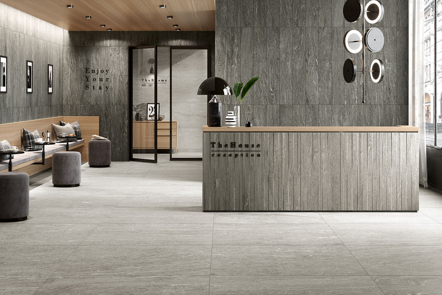 Dualmood Stone Dark Grey 20x120 Naturale - Gres Porcellanato di Coem Ceramiche - Prezzo solo €51.50! Compra ora su CEGO CERAMICHE