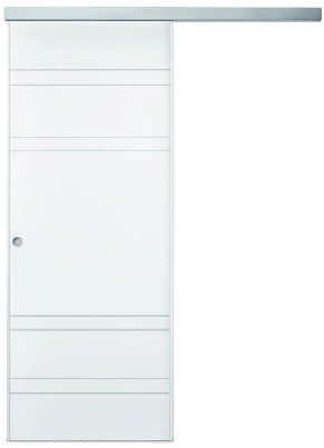 Dynamic Pro Portalacasa bianco laccato scorrevole esterno muro su binario 2000 mm. Immagine ufficiale del catalogo.