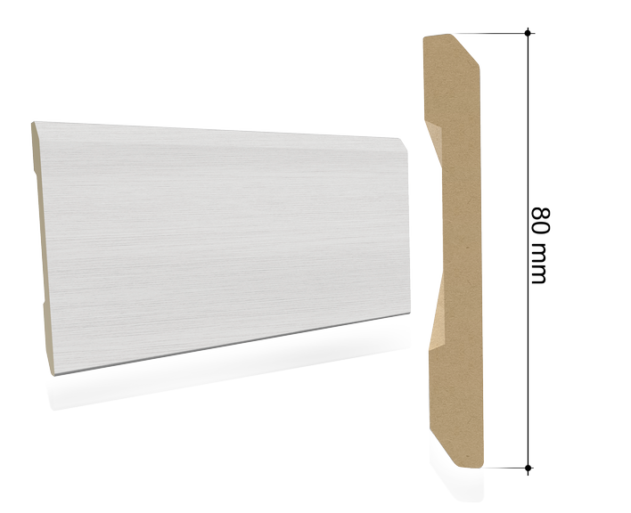 Kit 5 pezzi battiscopa b8 80x10x2250 mm. idro riso. Foto ufficiale Portalacasa.