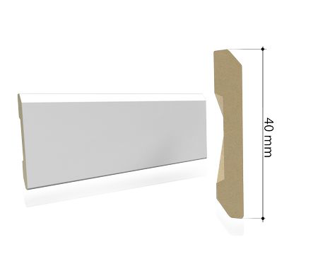 Kit 10 pezzi battiscopa b4 40x10x2250 mm. idro bianco laccato. Foto ufficiale Portalacasa.
