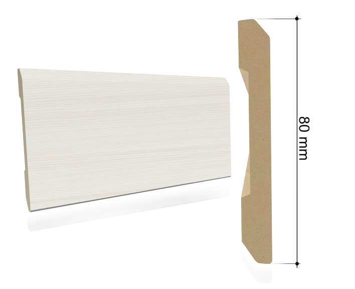 Kit 5 pezzi battiscopa b8 80x10x2250 mm. idro matrix avena. Foto ufficiale Portalacasa.