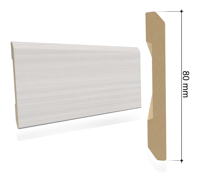 Kit 5 pezzi battiscopa b8 80x10x2250 mm. idro farro. Foto ufficiale Portalacasa.