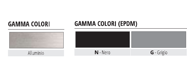 Prodilat Alluminio naturale Nero - gamma colori