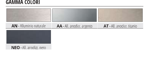 Proelegant Alluminio anodizzato nero - gamma colori