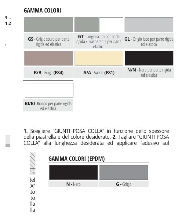 Giunti Posa Malta Inserto elastico Nero - gamma colori