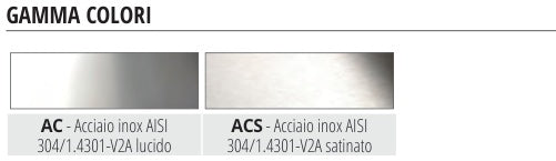 Probord Acciaio inox AISI 304 satinato - gamma colori