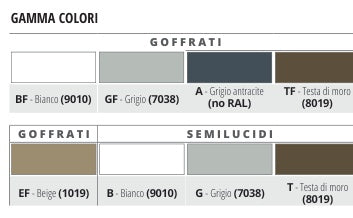 Proterrace Drain FDP Alluminio verniciato Beige RAL 1019 goffrato - gamma colori