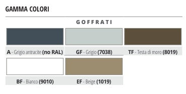 Proside Walk Alluminio verniciato Testa di moro RAL 8019 goffrato - gamma colori