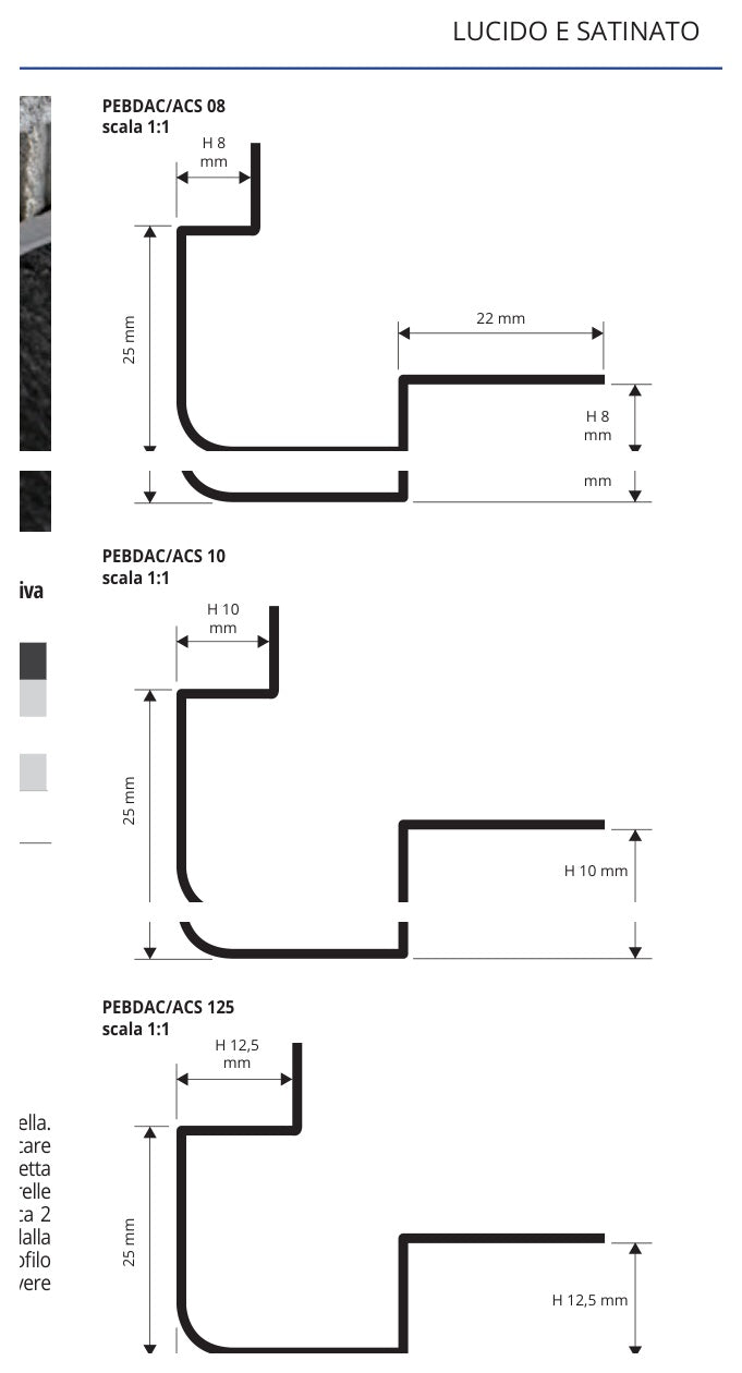 Probord Acciaio inox AISI 304 satinato - profilo tecnico