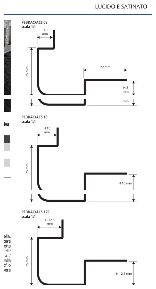 Probord Acciaio inox AISI 304 satinato - profilo tecnico