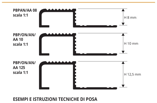 Probrastep Ottone naturale - profilo tecnico